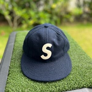 Supreme Navy Blue Cap with White Logo